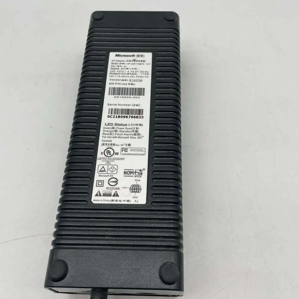 Microsoft Xbox 360 AC Power Supply 175W Adapter OEM Brick HP-AW175EF3 Genuine